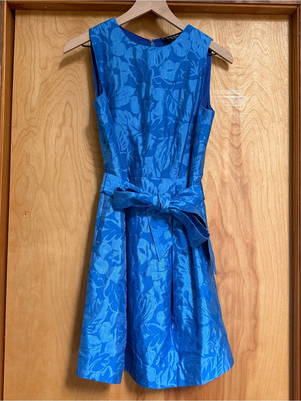 kate spade size 4 blue floral jacquard occasion dress party dress resort wear